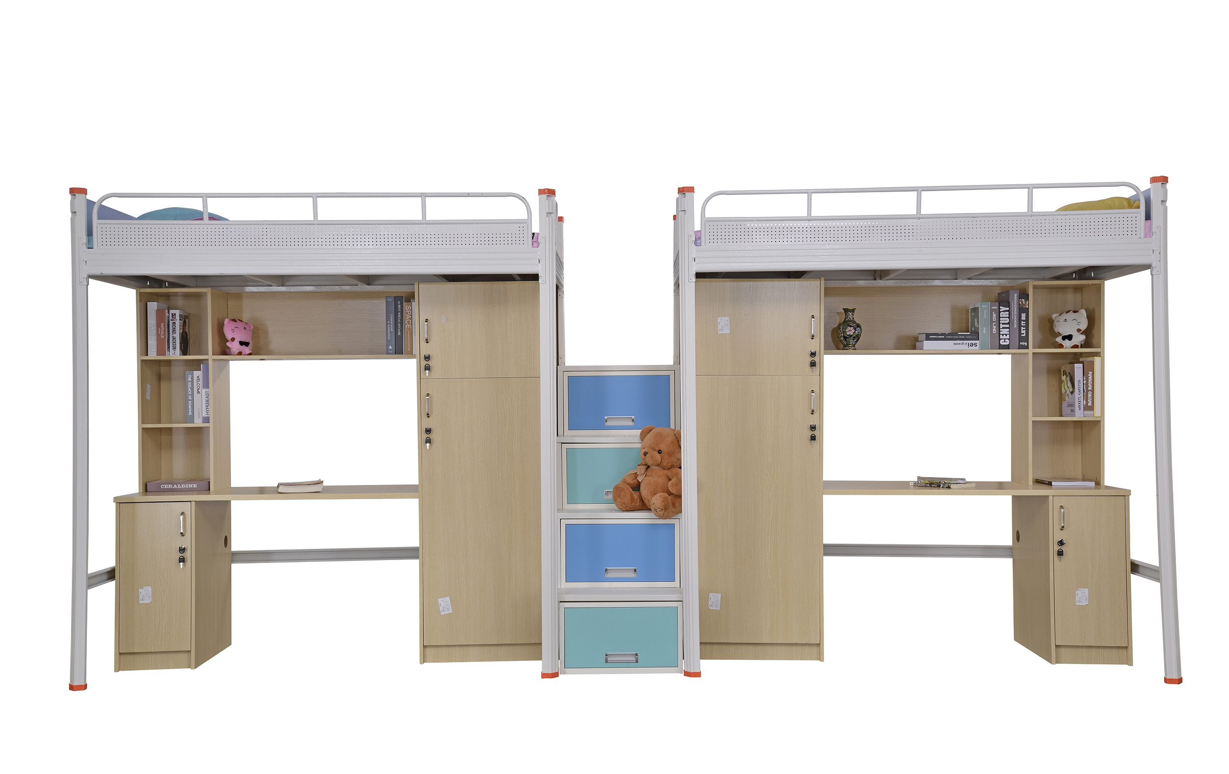 学校学生宿舍床 连体双层铁架床