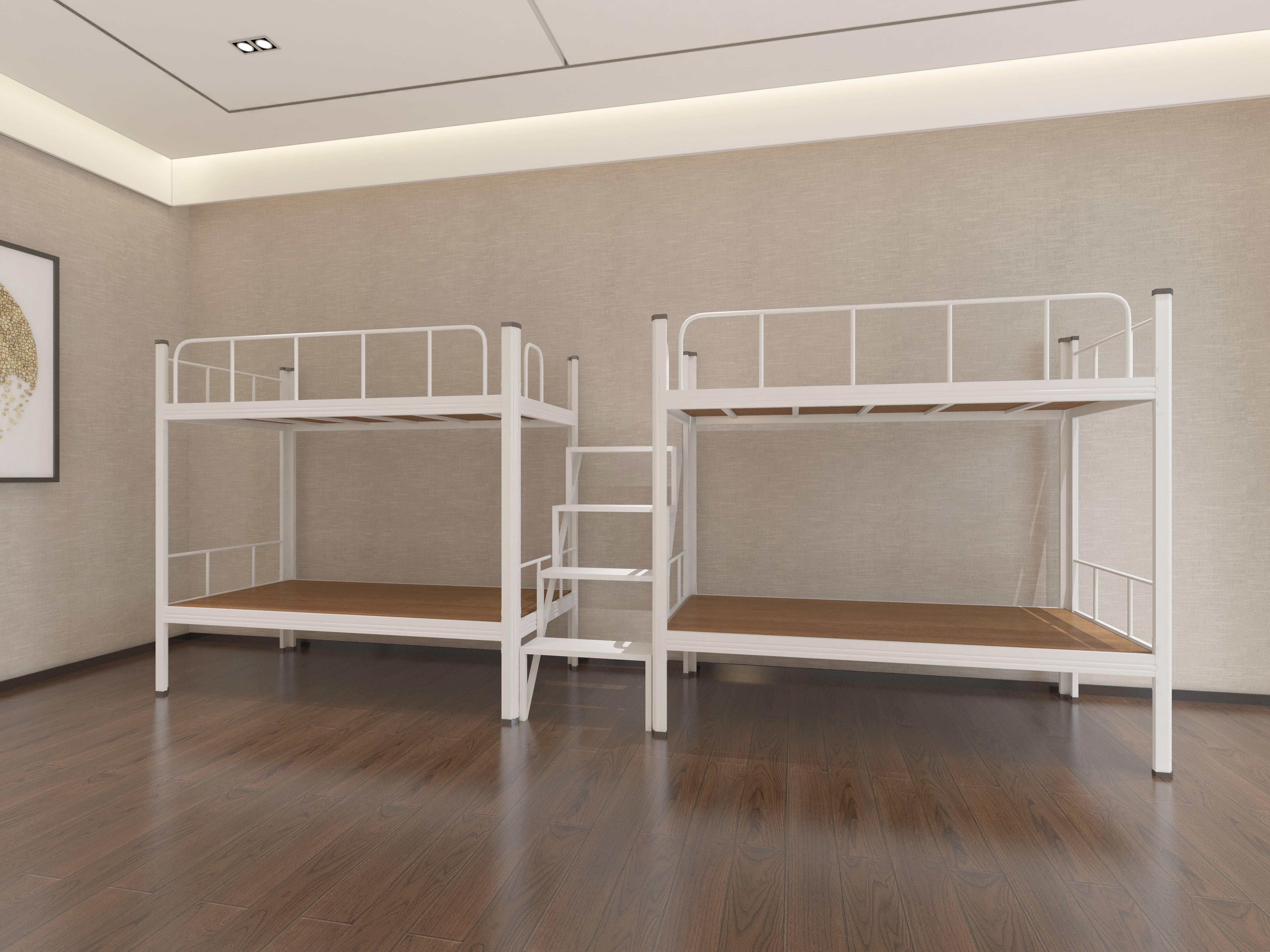 厂家定制上下铺铁床员工宿舍带柜子