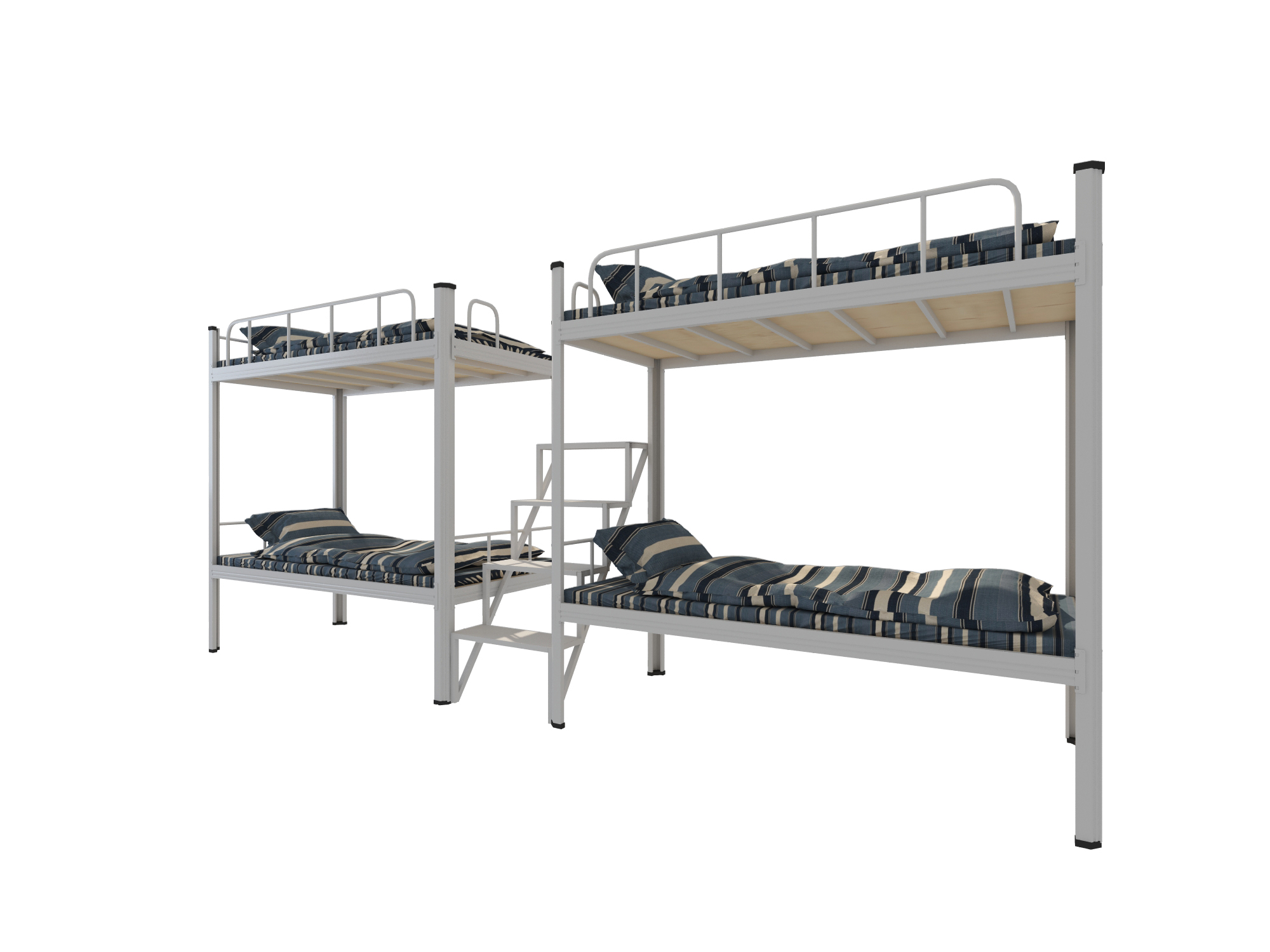 如何在上下铺铁床上面铺床？