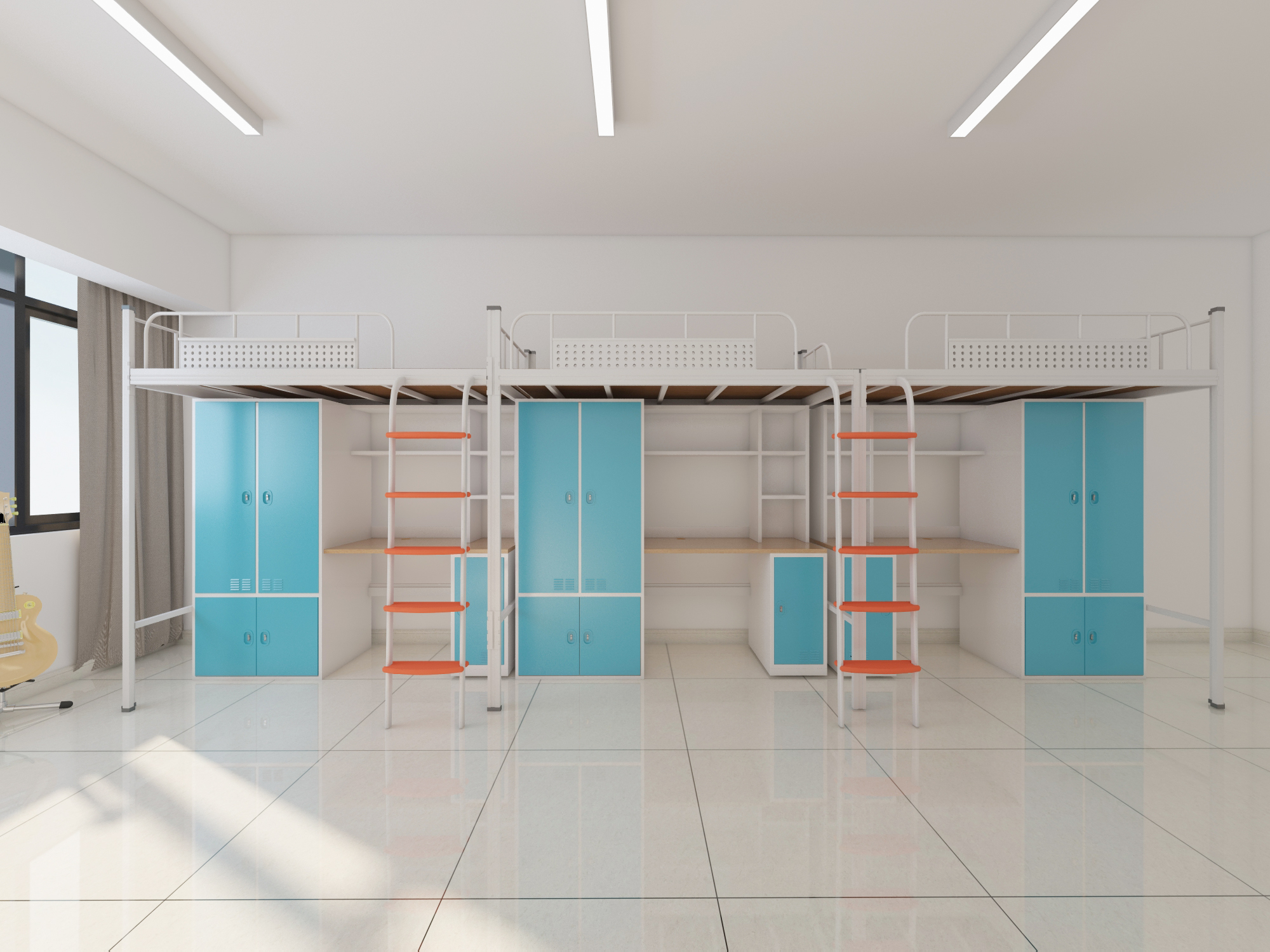 不同风格的双层铁床有着不同的功能