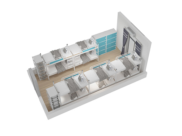 设计学生宿舍上下铺铁床的模型